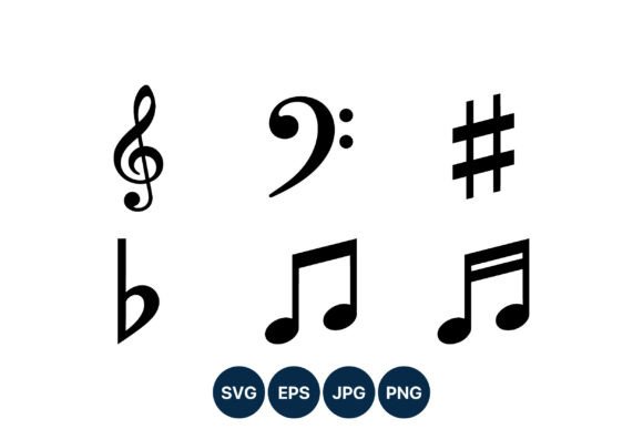 Download Music Notes Treble Bass Clef Vector - Note Collection