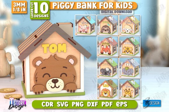 Download Personalized Piggy Bank Laser Cut Bundle - Bank Collection