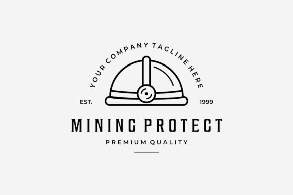 Download Mining Helmet Protection Line Art Logo - Protection Collection