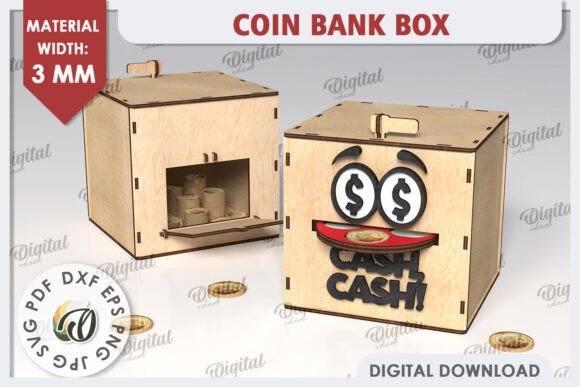Download Wooden Piggy Bank LaserCut. Coin Box SVG - Bank Collection