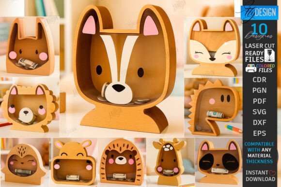 Download Personalized Piggy Bank Laser Cut Bundle - Bank Collection