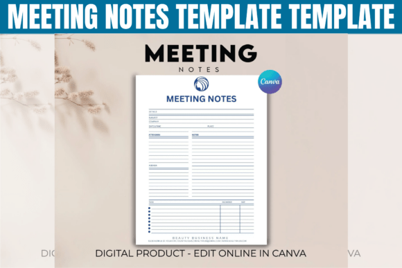 Download Meeting Notes Canva Template - Note Collection