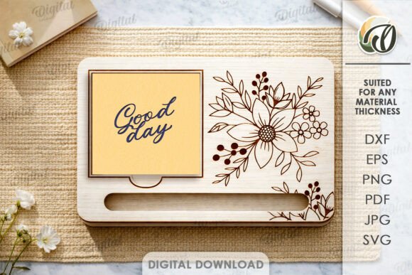 Download Wood Sticky Note Holder Laser Cut - Note Collection