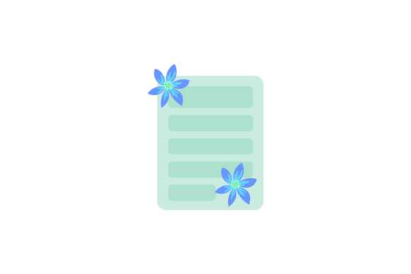 Download Blue Flower Theme Note - Note Collection