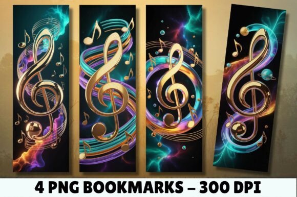 Download Treble Clef and Music Notes Bookmarks - Note Collection