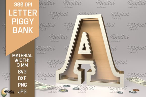 Download Letter Piggy Bank Laser Cut. Letter a - Bank Collection