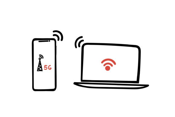 Download Doodle Cell Phone with Network - Network Collection